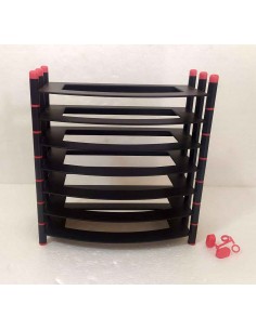 Porta-videocassette-VHS-a-6-posti-in-plastica-nera-vintage-anni-90-1 2