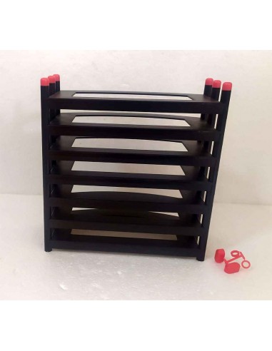 Porta-videocassette-VHS-a-6-posti-in-plastica-nera-vintage-anni-90-3