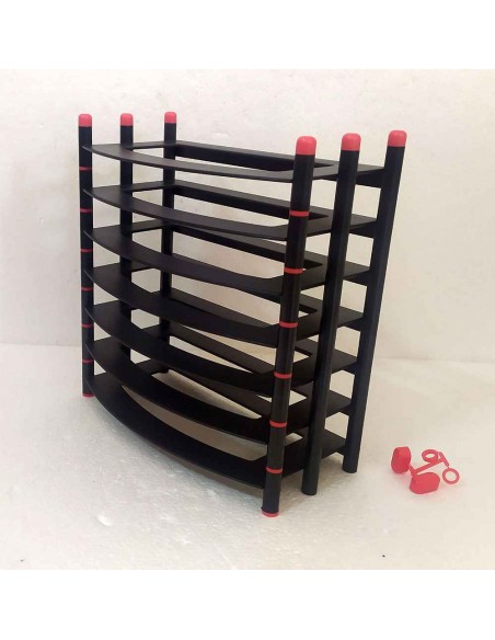 Porta-videocassette-VHS-a-6-posti-in-plastica-nera-vintage-anni-90-4