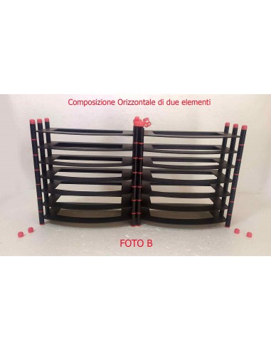 Porta-videocassette-VHS-a-6-posti-in-plastica-nera-vintage-anni-90-Composizione-orizzontale