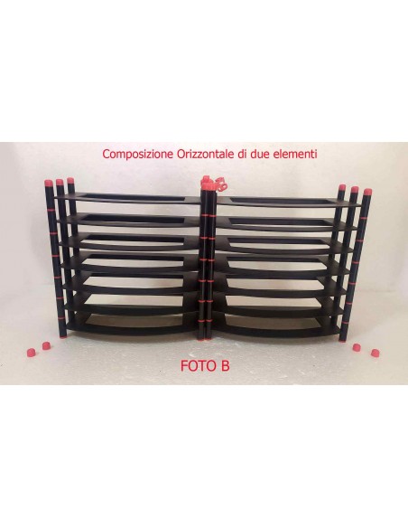 Porta-videocassette-VHS-a-6-posti-in-plastica-nera-vintage-anni-90-Composizione-orizzontale