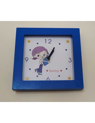 Orologio-da-parete-per-bambini-quadrato-blu-modello-Sunny-1