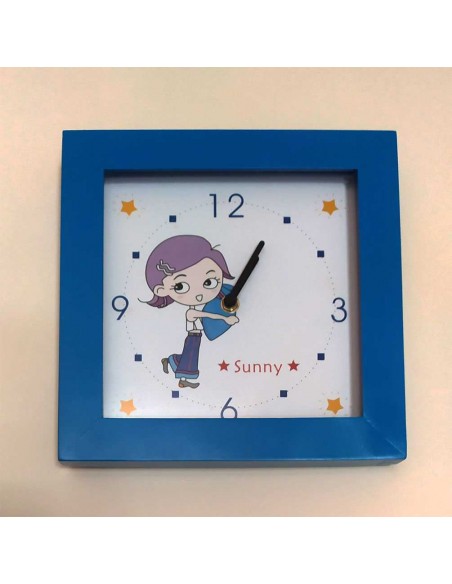 Orologio-da-parete-per-bambini-quadrato-blu-modello-Sunny-2