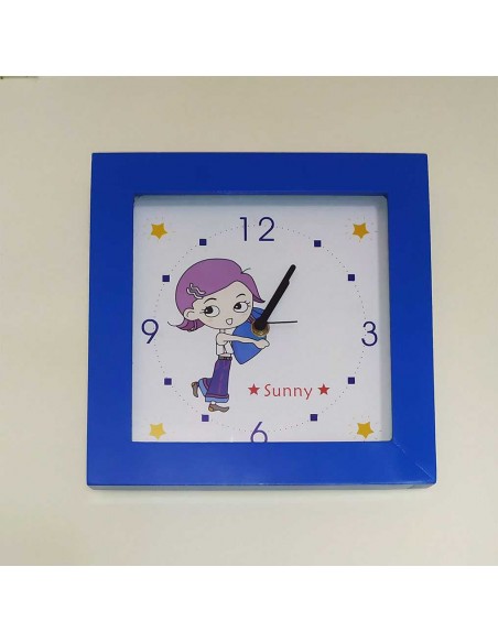 Orologio-da-parete-per-bambini-quadrato-blu-modello-Sunny-3