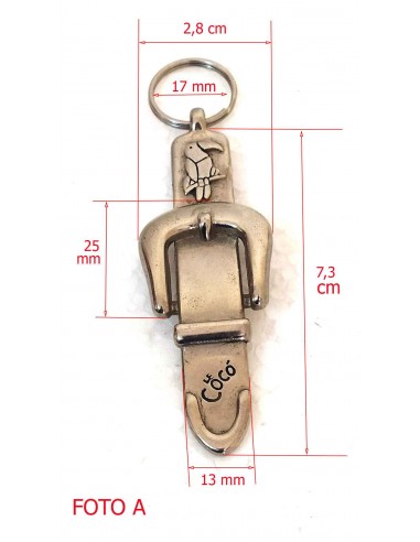 Portachiavi-Le-Coco-in-metallo-con-Tucano-Vintage-Dimensioni