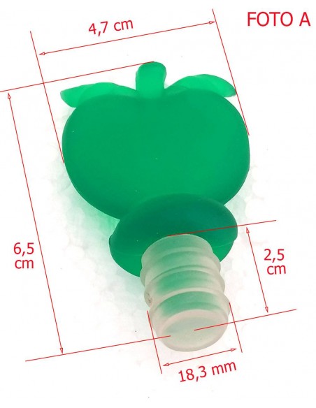 Tappo-per-bottiglia-in-plastica-mela-verde-chiusura-ermetica-Dimensioni