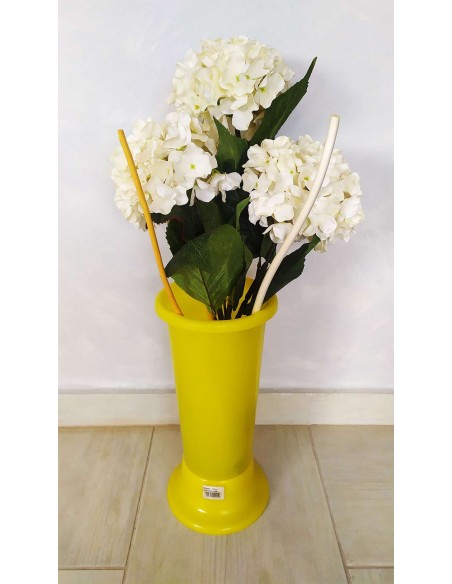 Vaso-portafiori-Ideal-giallo-in-plastica-14x35-cm