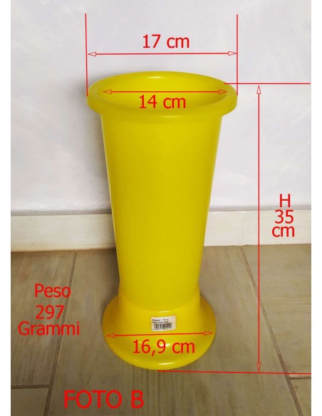 Vaso-portafiori-Ideal-giallo-in-plastica-14x35-cm-Dimensioni