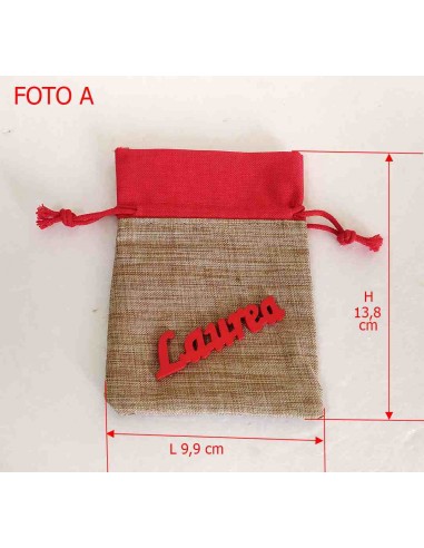 Sacchetto-Laurea-portaconfetti-beige-con-scritta-rossa-in-rilievo-Dimensioni