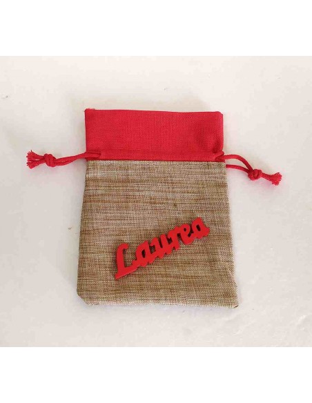 Sacchetto-Laurea-portaconfetti-beige-con-scritta-rossa-in-rilievo-2