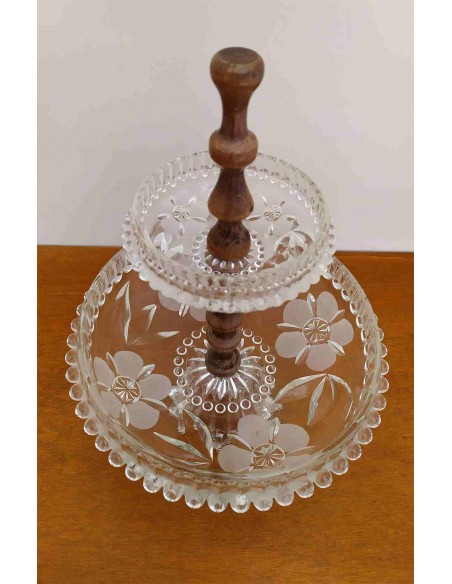 Alzata-vintage-2-piani-vetro-floreale-e-legno-dolcifrutta-Ø23xh31cm-3