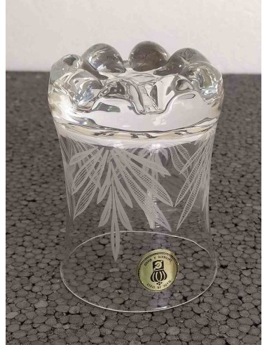 Set-6-bicchieri-bibita-in-vetro-vintage-decoro-inciso-a-foglia-parte-inferiore