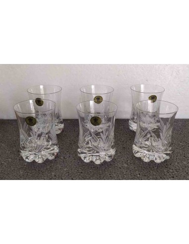 Set-6-bicchieri-bibita-in-vetro-vintage-decoro-inciso-a-foglia