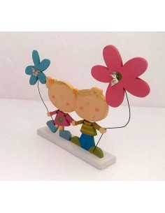 Bimbi-in-legno-Recuerdo-soprammobile-artigianale