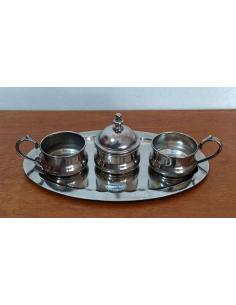 Set-caffe-vintage-metallo-argentato-A1000-con-vassoio-ovale-4-pezzi 2