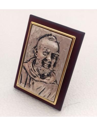 Quadro-Padre-Pio-in-argento-bilaminato-925-e-legno-Made-in-Italy-3