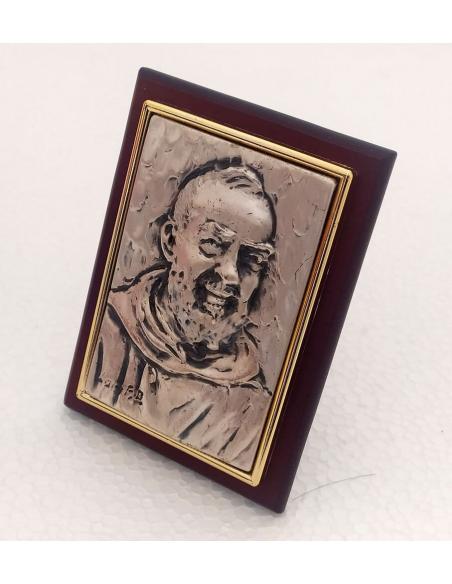 Quadro-Padre-Pio-in-argento-bilaminato-925-e-legno-Made-in-Italy-3