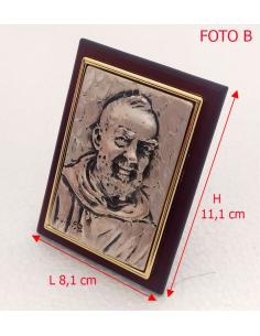 Quadro-Padre-Pio-in-argento-bilaminato-925-e-legno-Made-in-Italy 2