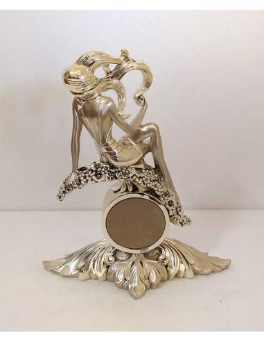 Orologio da Tavolo Recuerdo Linea Argenti - Scultura Donna Argentata, vista posteriore