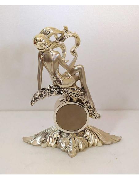 Orologio da Tavolo Recuerdo Linea Argenti - Scultura Donna Argentata, vista posteriore