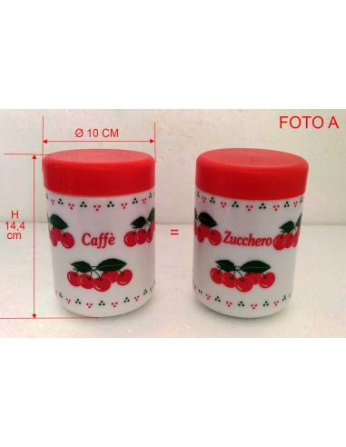 Barattoli cucina vintage anni 70 porta caffè e zucchero in vetro opalino bianco, dimensioni.