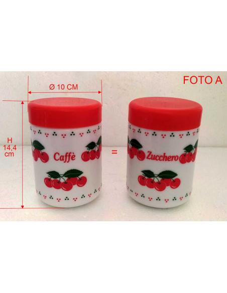 Barattoli cucina vintage anni 70 porta caffè e zucchero in vetro opalino bianco, dimensioni.