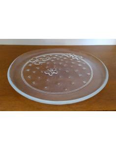 Piatto da portata in Vetro Trasparente Decorato con Farfalle | 31,3 cm