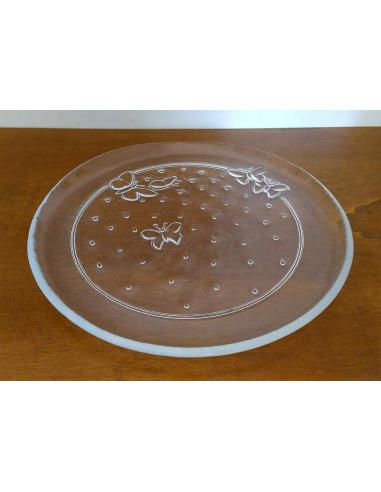 Piatto da portata in Vetro Trasparente Decorato con Farfalle | 31,3 cm1.