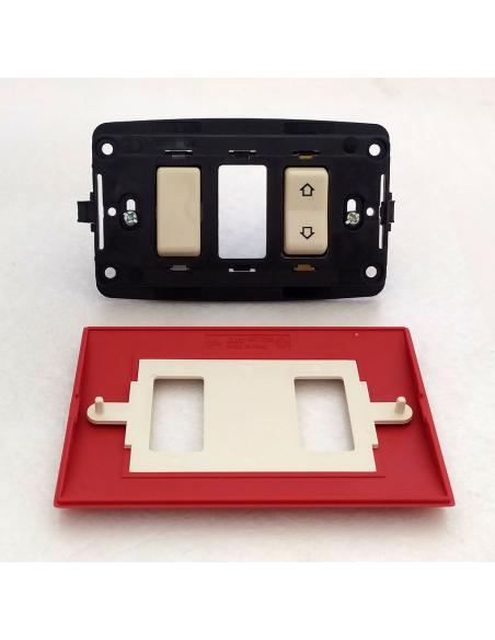 Adattatore Bianco per Scatola 503 da Magic a Placca ARC | 2 Posti, particolare supporto e adattatore parte interna.