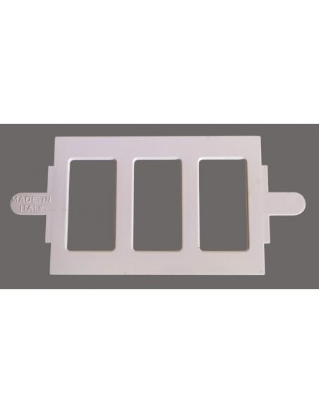 Adattatore Bianco per Scatola 503 da Magic a Placca ARC | 3 Posti, parte esterna.