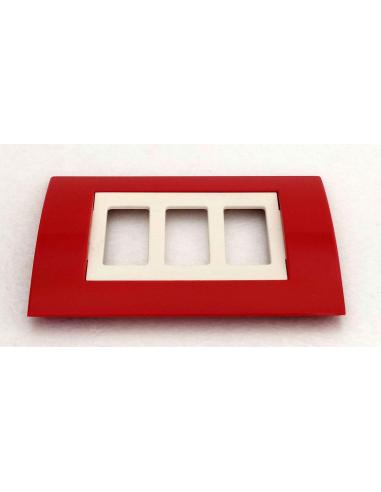 Adattatore Bianco per Scatola 503 da Magic a Placca ARC | 3 Posti, parte esterna con placca ARC.