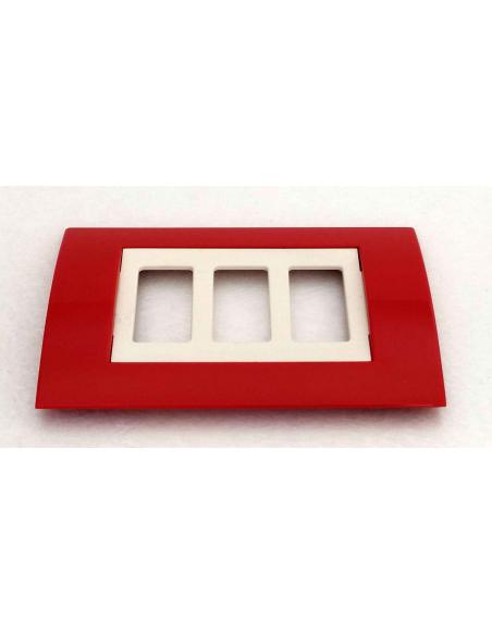 Adattatore Bianco per Scatola 503 da Magic a Placca ARC | 3 Posti, parte esterna con placca ARC.