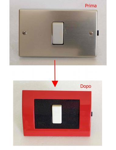 Esempio di come cambia il look del punto luce con il montaggio dell'adattatore nero.