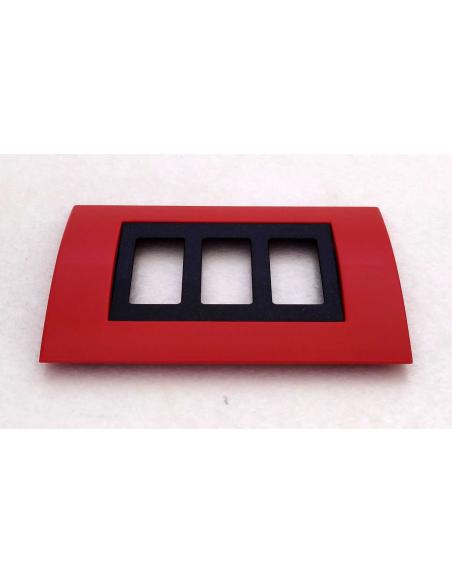 Adattatore Nero per Scatola 503 da Magic a Placca ARC | 3 Posti, montato su placca ARC.