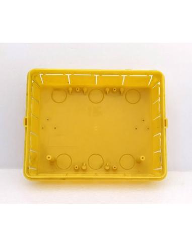 Scatola da incasso in plastica gialla Marlanvil per centralino elettrico modulare da 8-10 moduli.