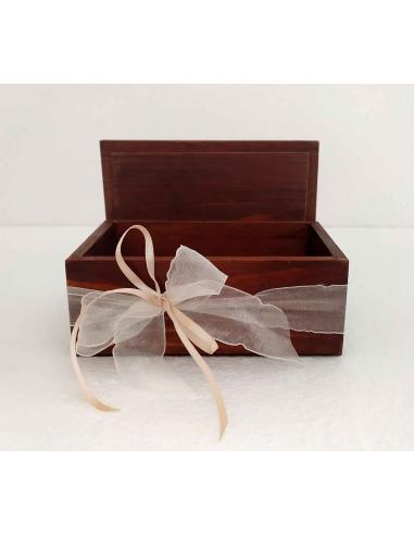 Scatola Svuota tasche e Portaoggetti Legno Artigianale 15x10 cm, ista frontale.
