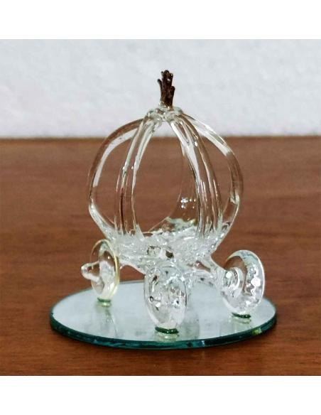 Carrozza di Cenerentola in Vetro Soffiato con Base a Specchio, vista 5