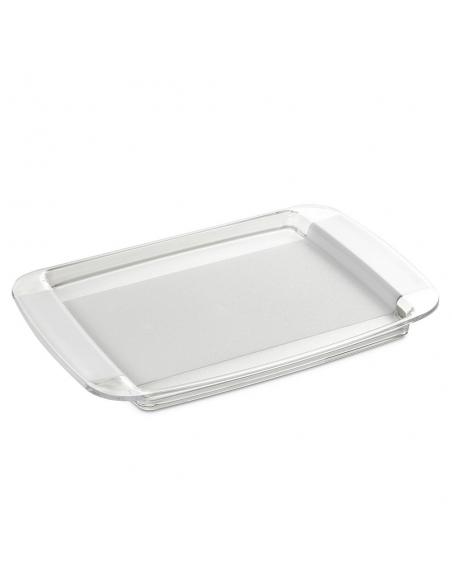 VASSOIO TRASPARENTE SQUARE RETTANGOLARE 39,5 CM-M4219TR