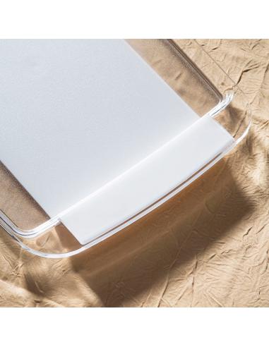 VASSOIO TRASPARENTE SQUARE RETTANGOLARE 39,5 CM-M4219TR-1