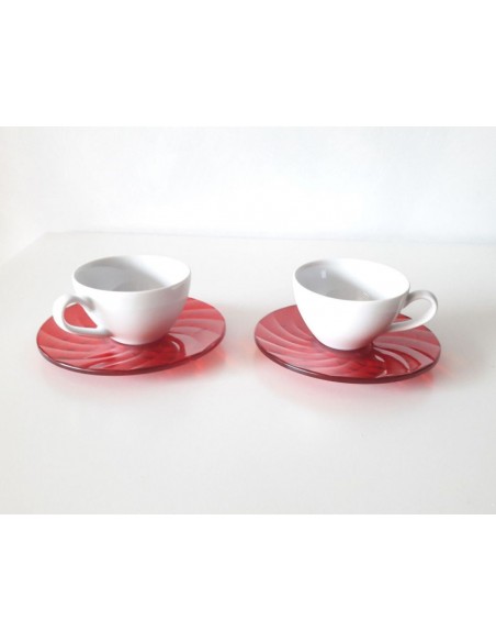 Set-2-Tazzine-Diamond-bianche-con piattino-rosso
