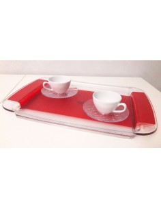 SET VASSOIO ROSSO M4219RR-TAZZE CAFFE' M5330TR