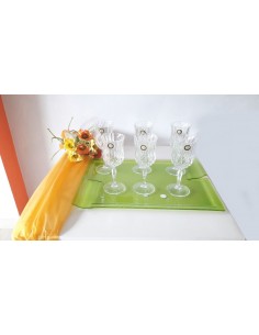 SET VASSOIO SINATRA GRANDE VERDE+CALICI VINO OPERA