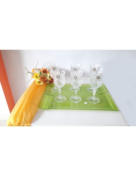 SET VASSOIO SINATRA GRANDE VERDE+CALICI VINO OPERA