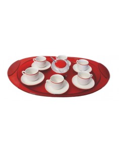 SET VASSOIO OVALE ROSSO M920RR+TAZZINE 31758
