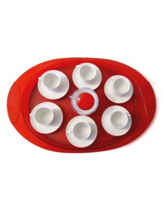 SET VASSOIO OVALE ROSSO M920RR+TAZZINE 31758 2