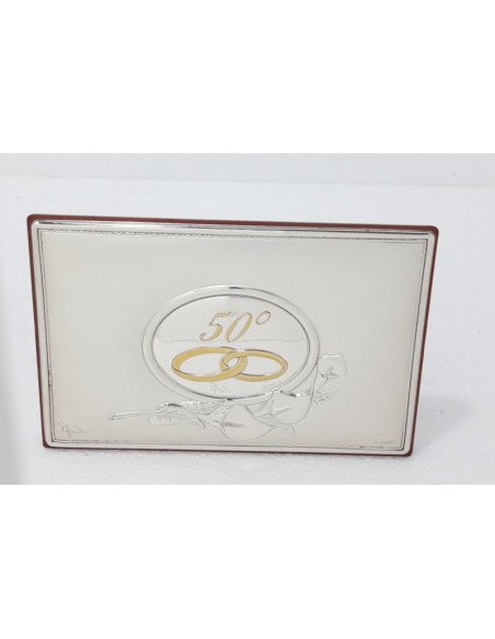 Targa-50°-Anniversario-6651-Legno-con-Argento