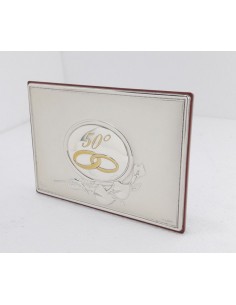 Targa-50°-Anniversario-6651-Legno-con-Argento 2