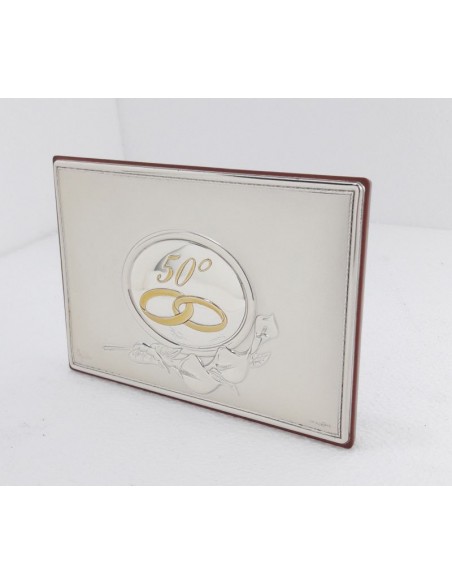 Targa-50°-Anniversario-6651-Legno-con-Argento-A