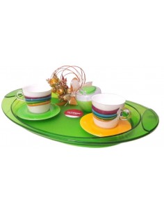 SET VASSOIO VERDE M920VP-TAZZE M6072PA007+ZUCCHERIERA M4233VP
