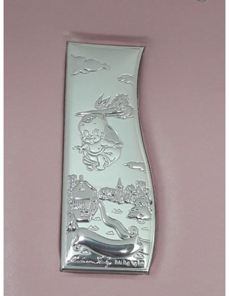 Album-foto-il-mio-battesimo-rosa-Particolari-Placca-Argento
